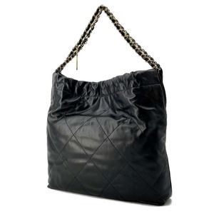 Chanel 22 Bag Shiny Black Leather Calf Shoulder